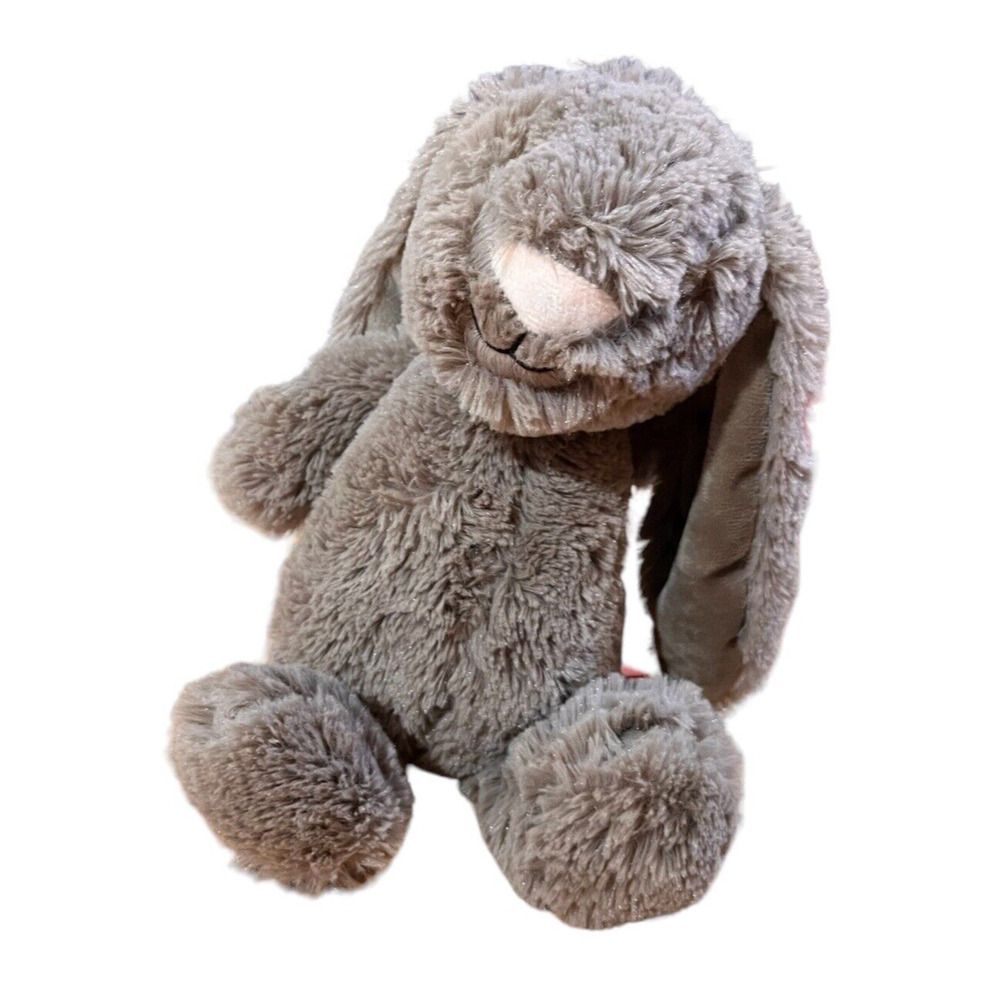 Gitzy Brown/Grey Bunny Rabbit Plush Stuffed Animal Toy Floppy Ears Tags still on